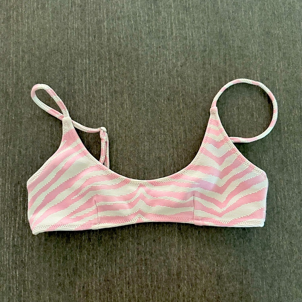 Triangl XS discontinued zebra print bikini and bag
